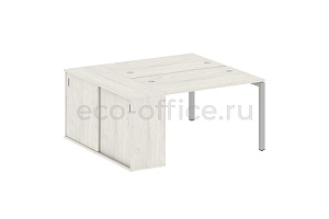 Рабочая станция с опорным шкафом-купе METAL SYSTEM QUATTRO 5X5 50БП.РС-СШК-1.2 Дуб Наварра / Серый металл фото