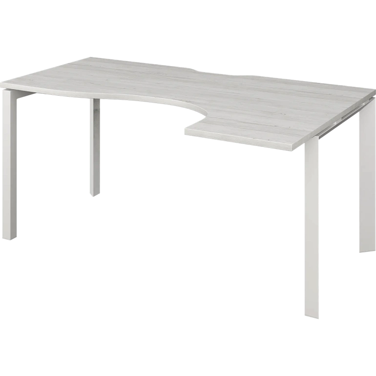 стол эргономичный правый на металлокаркасе protech нтмп.п-060.пр сосна винтер/белый фото