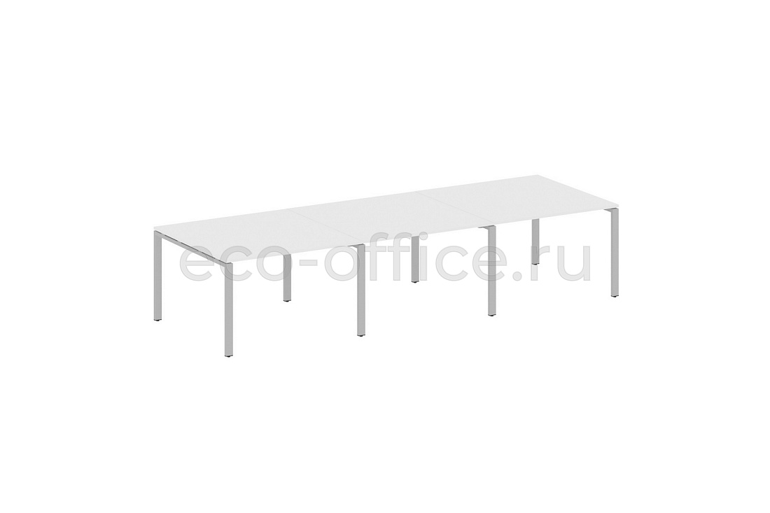 Стол переговорный (3 столешницы) METAL SYSTEM STYLE БП.ПРГ-3.2 Белый / Серый металл  стоимость