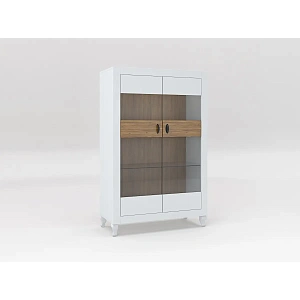 Шкаф-витрина белый/engadina Protech КМ-31 Белый/Энгадина фото