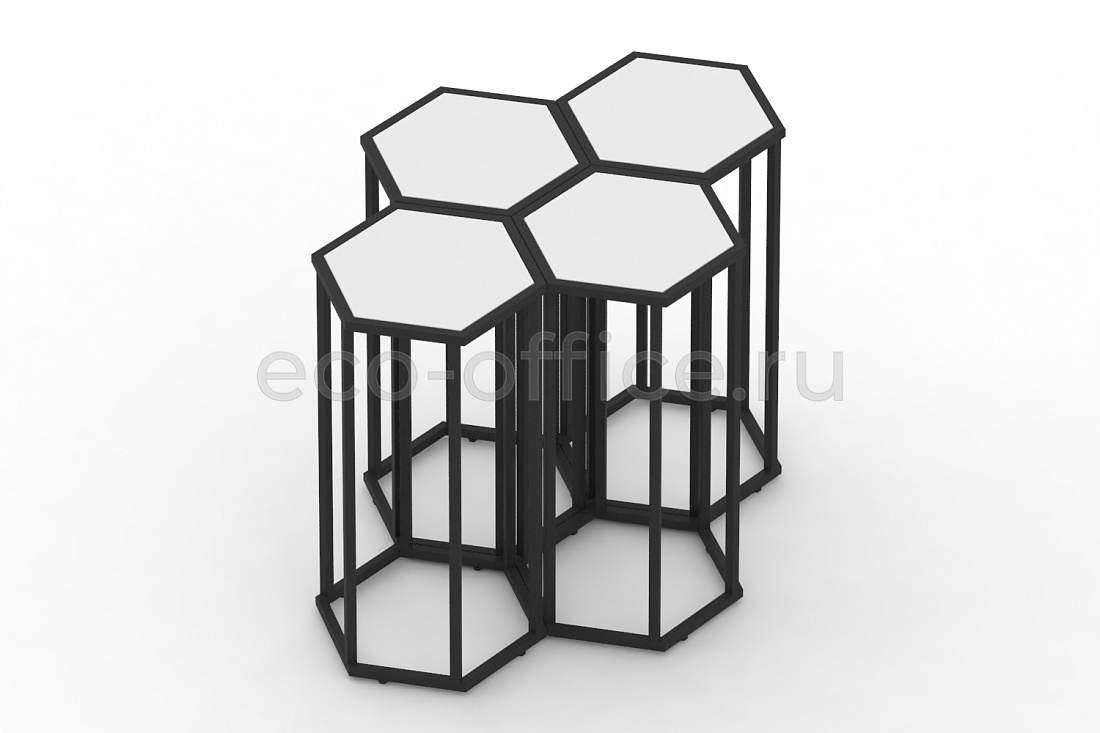 Стол журнальный HEX-800 Белый / Чёрный металл  стоимость