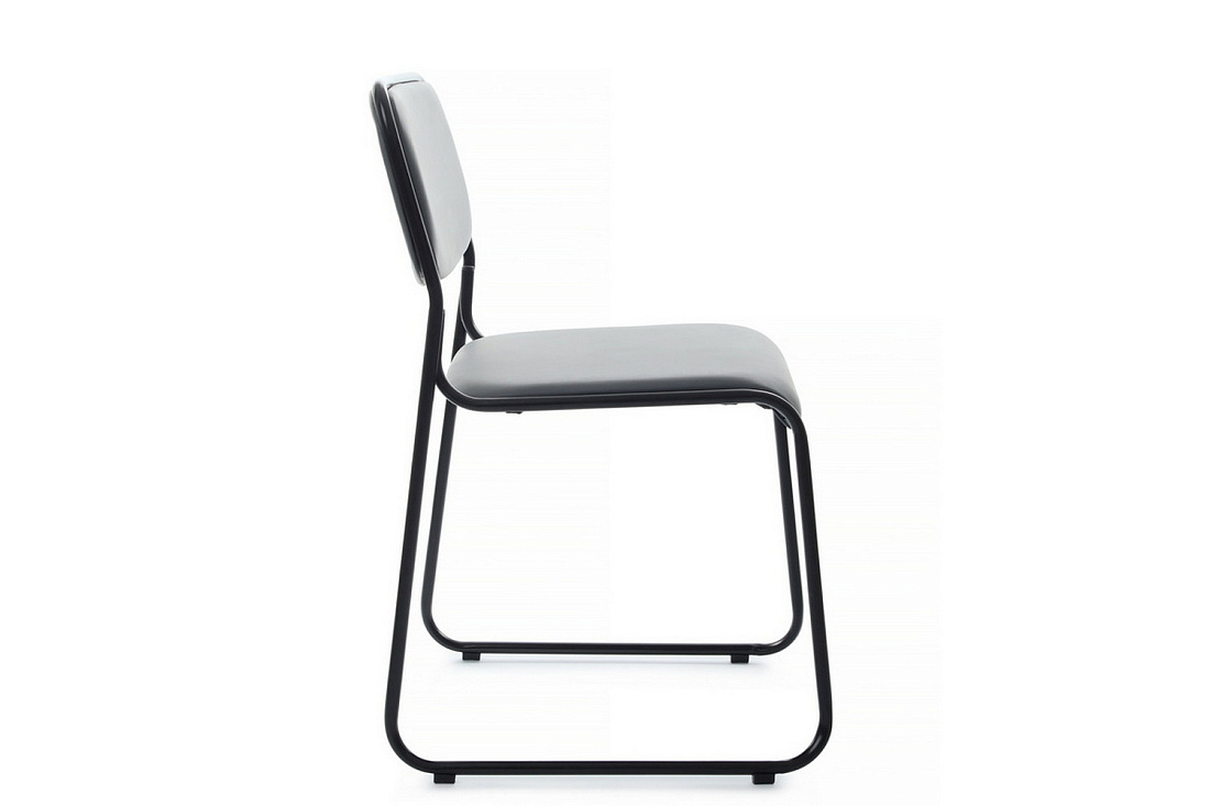 кресло rv chair nix omkl-01b серая экокожа / чёрный металл фото