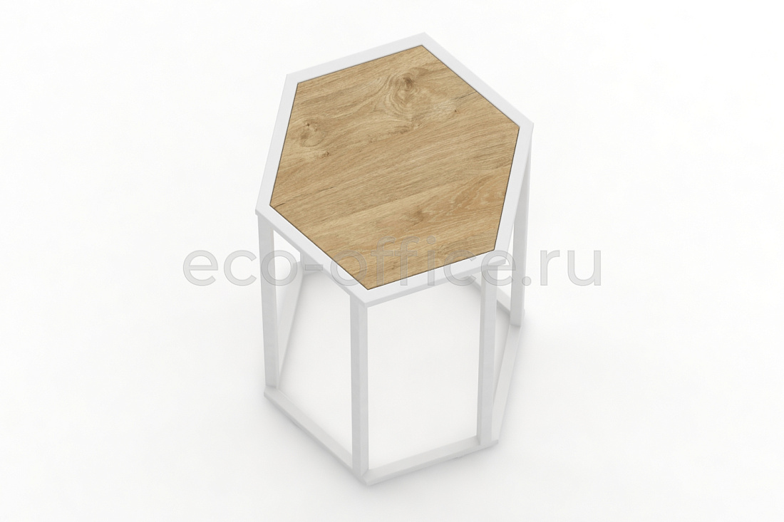 Стол журнальный HEX-800 Тиквуд Светлый / Белый металл  стоимость