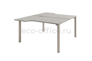 Стол-тандем эргономичный на металлокаркасе SOLUTION D-61 Бетон Чефалу / Кашемир фото