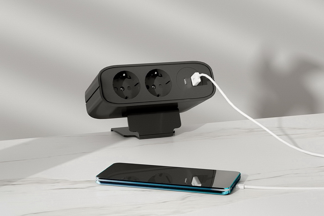 розеточный блок teconik ome021p-bk чёрный фото