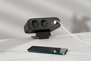 Розеточный блок tECOnik OME021P-BK Чёрный фото