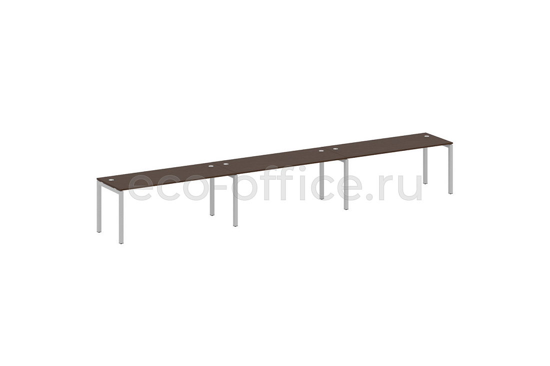 Рабочая станция на 3 рабочих места METAL SYSTEM QUATTRO 5x5 50БП.СМ-3.5 Венге Цаво / Серый металл  стоимость