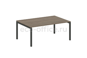 Стол переговорный (1 столешница) METAL SYSTEM QUATTRO 5x5 50БП.ПРГ-1.5 Вяз Благородный / Антрацит металл фото