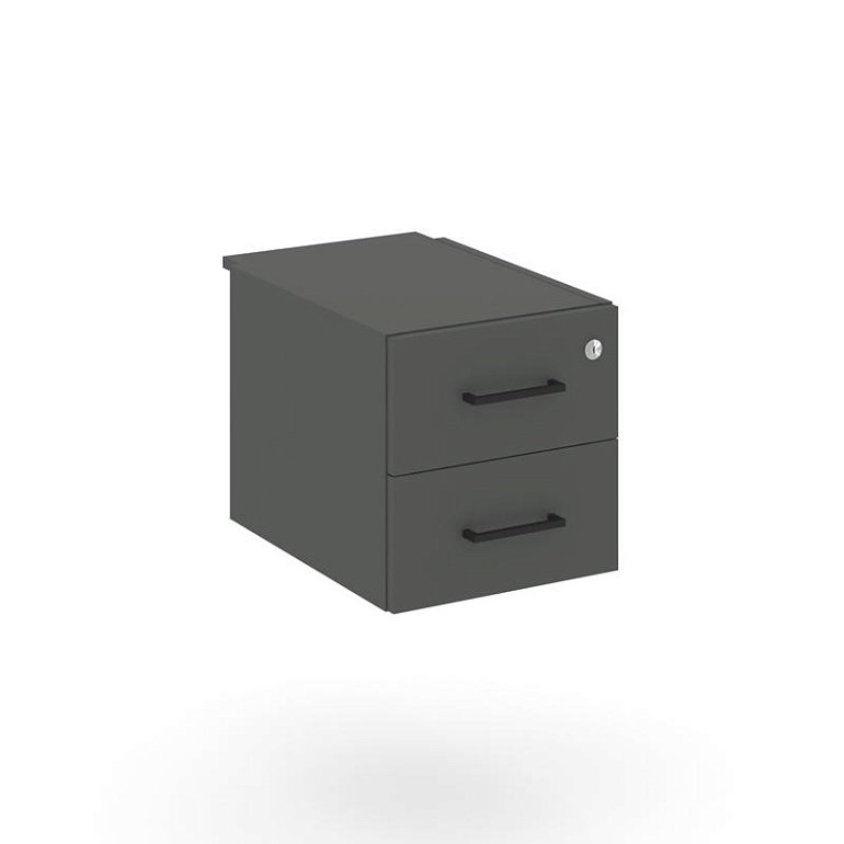 тумба с 2 ящ. style project sn.tp-031 антрацит/черный ручки фото
