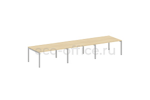 Стол переговорный (3 столешницы) METAL SYSTEM QUATTRO 5x5 50БП.ПРГ-3.4 Акация Лорка / Серый металл фото