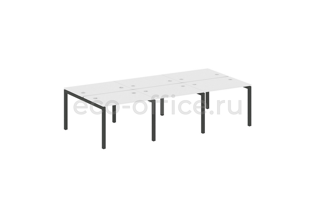Рабочая станция на 6 рабочих мест METAL SYSTEM QUATTRO 5x5 50БП.СМ-6.1 Белый / Антрацит металл  стоимость