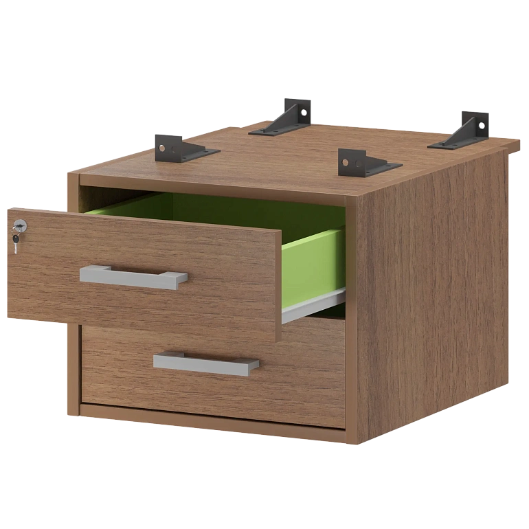 тумба подвесная для столов на м/каркасе гл.730 мм protech амт2-02ц.73 орех фото