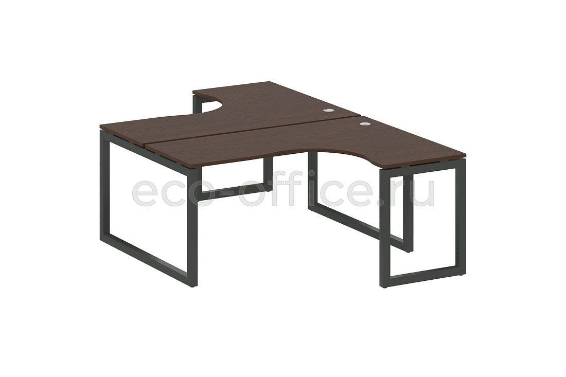 Рабочая станция криволинейная METAL SYSTEM QUATTRO 5x5 50БО.РАС-СА-2.4 Венге Цаво / Антрацит металл  стоимость