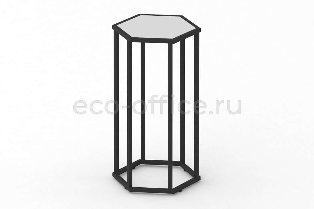 Стол журнальный HEX-800 Белый / Чёрный металл  стоимость