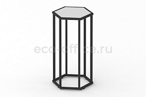 Стол журнальный HEX-800 Белый / Чёрный металл фото