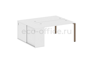 Рабочая станция с опорным шкафом-купе METAL SYSTEM STYLE БП.РС-СШК-1.3 Белый / Мокко металл фото