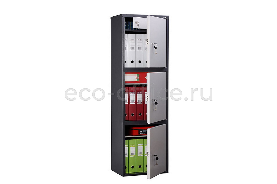 Шкаф бухгалтерский AIKO SL-150/3T Графит (RAL 7024) / Светло-серый (RAL 7038)  стоимость