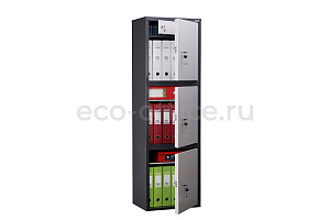 Шкаф бухгалтерский AIKO SL-150/3T Графит (RAL 7024) / Светло-серый (RAL 7038) фото