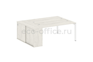 Рабочая станция с опорным шкафом-купе METAL SYSTEM QUATTRO 5X5 50БП.РС-СШК-1.4 Дуб Наварра / Белый металл фото