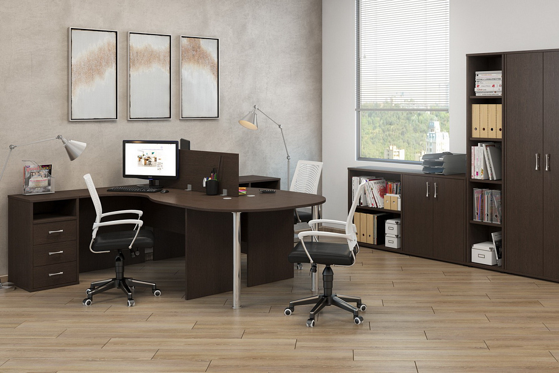 мебель для персонала trend дуб тёмный фото