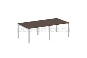 Стол переговорный (2 столешницы) METAL SYSTEM QUATTRO 4x4 40БП.ПРГ-2.2 Венге Цаво / Серый металл фото