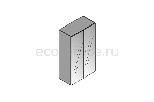 Шкаф средний с 2 дверцами (стекло) ELITE 174066 Black (Cod.10) / Black (Cod.51) фото