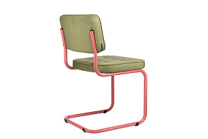 Конференц-кресло ECO-CHAIR COLOMBO Comfort CLM-05 Оливковый велюр / Винтажная роза металл фото
