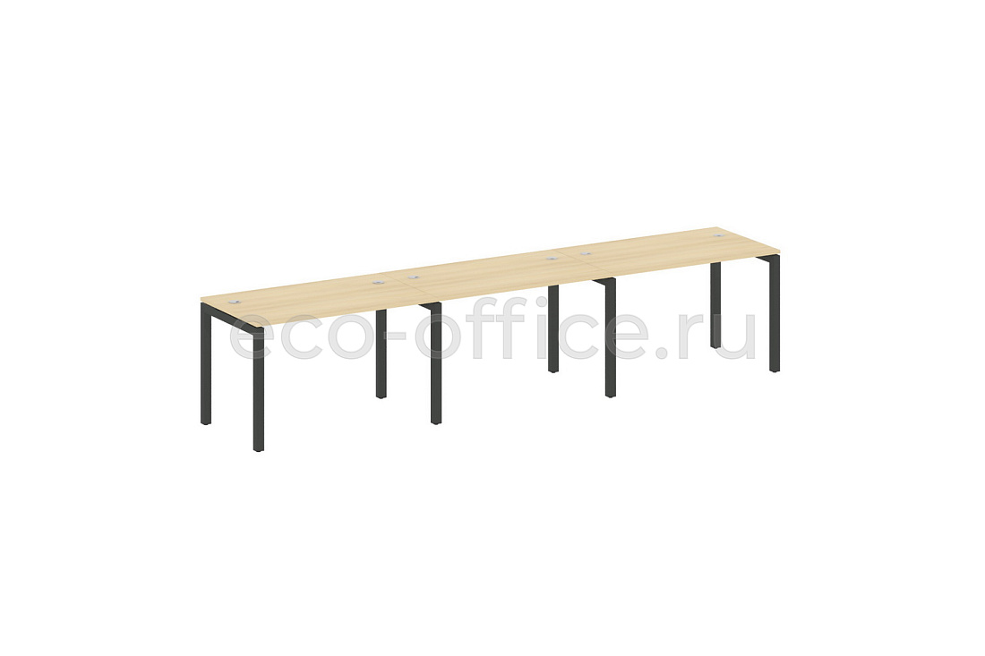 Рабочая станция на 3 рабочих места METAL SYSTEM QUATTRO 5x5 50БП.СМ-3.2 Акация Лорка / Антрацит металл  стоимость