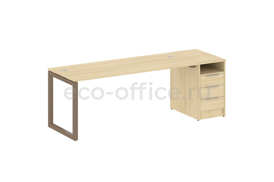 Рабочая станция с опорной тумбой METAL SYSTEM QUATTRO 5x5 50БО.РС-СТП-1.5 Акация Лорка / Мокко металл  стоимость