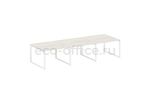 Стол переговорный (3 столешницы) METAL SYSTEM STYLE БО.ПРГ-3.2 Дуб Наварра / Белый металл фото