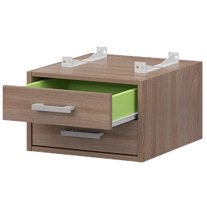 Тумба подвесная для столов на м/каркасе гл.600 мм Protech АМТ2-02.60 Темный шимо/Белый фото