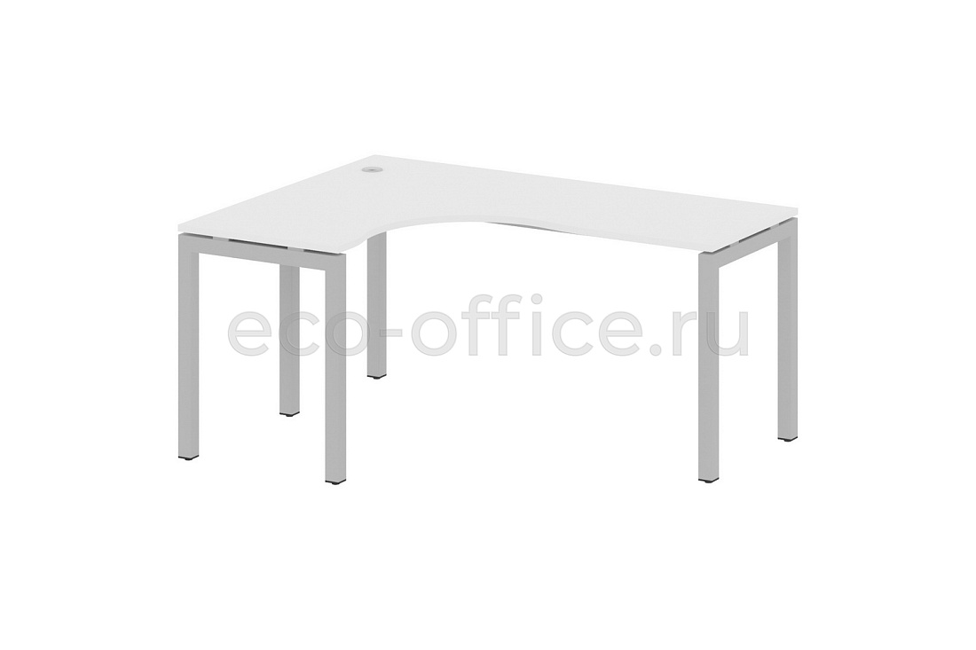 Стол криволинейный левый METAL SYSTEM QUATTRO 5x5 50БП.СА-4 Л Белый / Серый металл купить в Москве