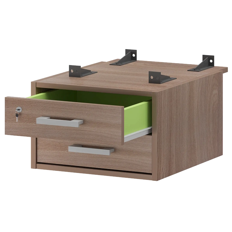 тумба подвесная для столов на м/каркасе гл.730 мм protech амт2-02м.73 темный шимо фото