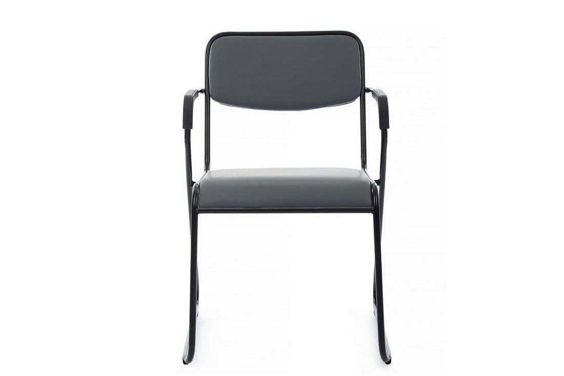 кресло rv chair nix plus omkl-03b серая экокожа / чёрный металл фото