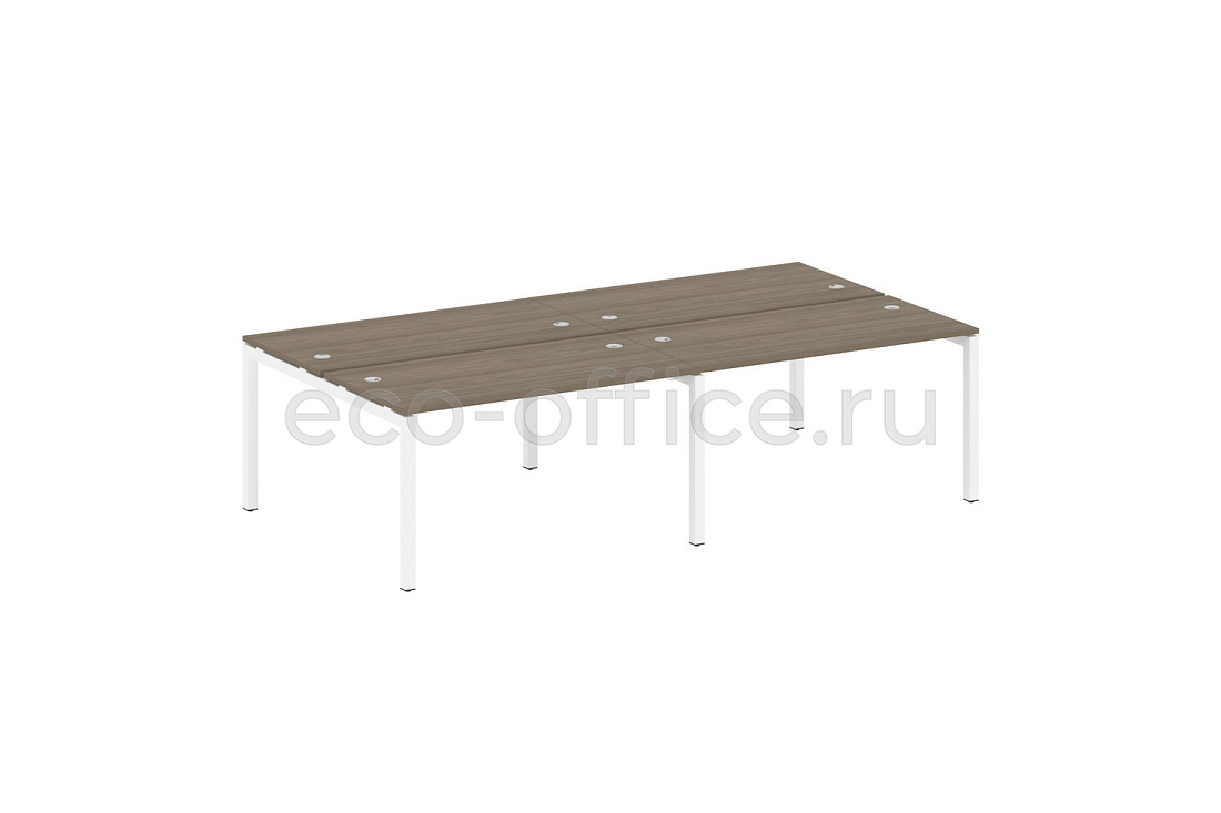 Рабочая станция на 4 рабочих места METAL SYSTEM QUATTRO 5x5 50БП.СМ-4.3 Вяз Благородный / Белый металл  стоимость