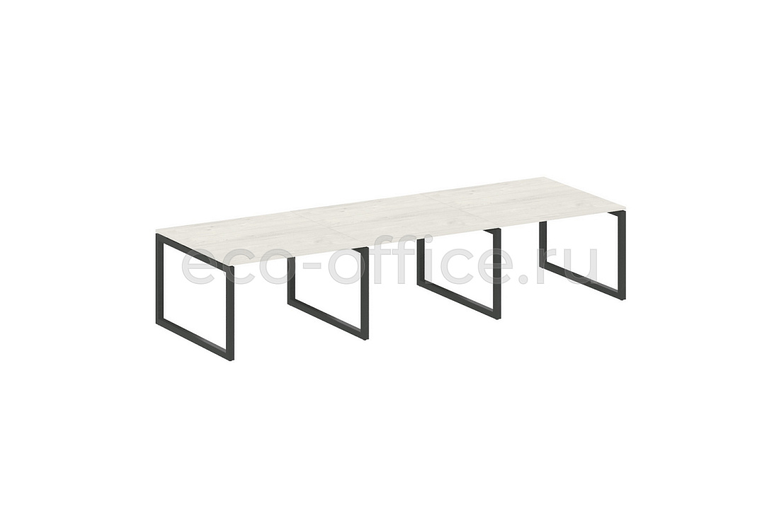 Стол переговорный (3 столешницы) METAL SYSTEM QUATTRO 5x5 50БО.ПРГ-3.2 Дуб Наварра / Антрацит металл   стоимость