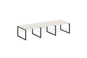 Стол переговорный (3 столешницы) METAL SYSTEM QUATTRO 5x5 50БО.ПРГ-3.2 Дуб Наварра / Антрацит металл фото