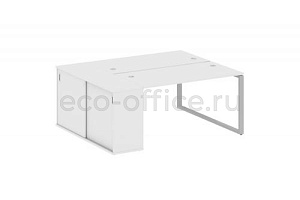 Рабочая станция с опорным шкафом-купе METAL SYSTEM STYLE БО.РС-СШК-1.3 Белый / Серый металл фото