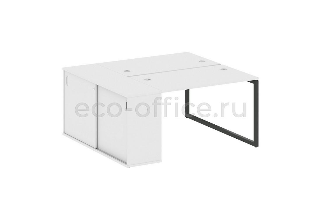 Рабочая станция с опорным шкафом-купе METAL SYSTEM QUATTRO 4x4 40БО.РС-СШК-1.2 Белый / Антрацит металл  стоимость