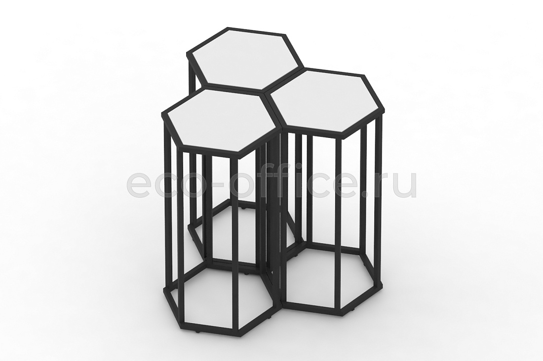 Стол журнальный HEX-800 Белый / Чёрный металл  стоимость