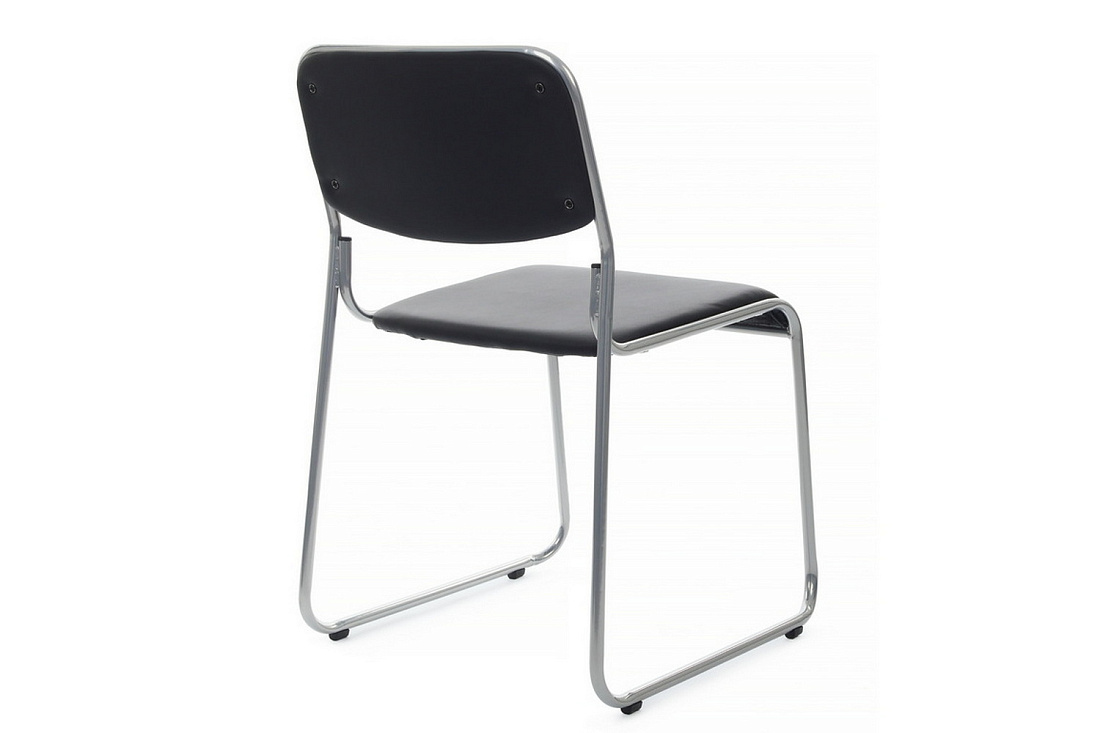 кресло rv chair nix omkl-01 чёрная экокожа / хром металл фото
