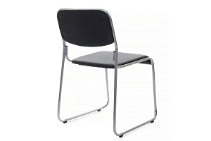 Кресло RV Chair NIX OMKL-01 Чёрная экокожа / Хром металл фото