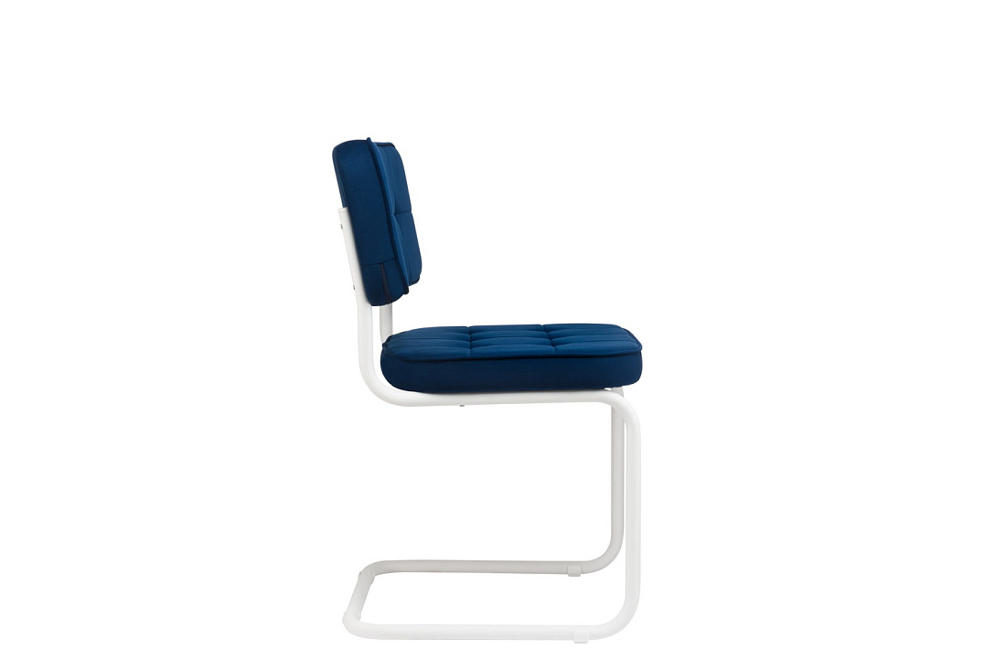 комплект конференц-кресел eco-chair colombo comfort clm-05 синий велюр / белый металл фото