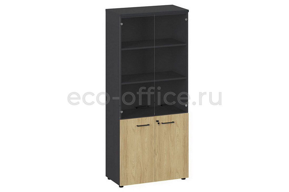 Шкаф высокий комбинированный FLEX 135H005 15/15/6Z.34 Гикори / Графит  стоимость