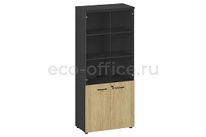 Шкаф высокий комбинированный FLEX 135H005 15/15/6Z.34 Гикори / Графит фото