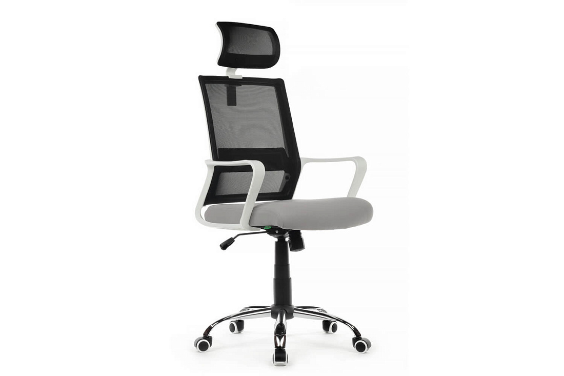 кресло rv chair mint 1029hw чёрная сетка / серая ткань фото