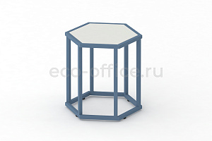 Стол журнальный HEX-450 ColorPastel Сатин / Голубино-синий (RAL 5014) фото
