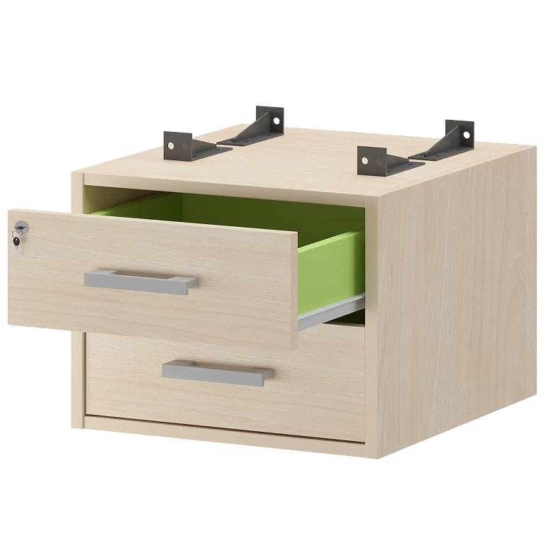 тумба подвесная для столов на м/каркасе гл.600 мм protech амт2-02ц.60 бук фото