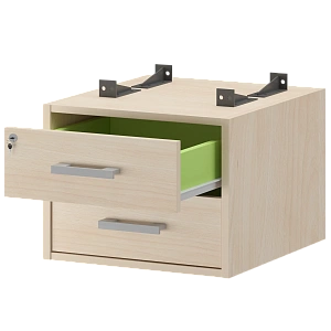 Тумба подвесная для столов на м/каркасе гл.600 мм Protech АМТ2-02Ц.60 Бук фото