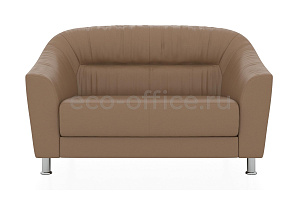 Двухместный диван РАЙТ экокожа Euroline 923 Серо-бежевый фото